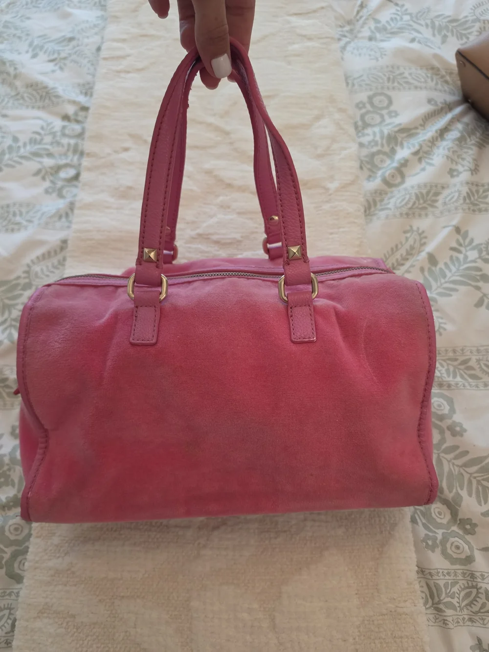 Vintage Juicy Couture Pink Velour Bag With Charms